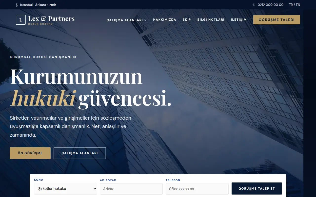 Avukat Web Sitesi — Lex & Partners Hukuk Bürosu